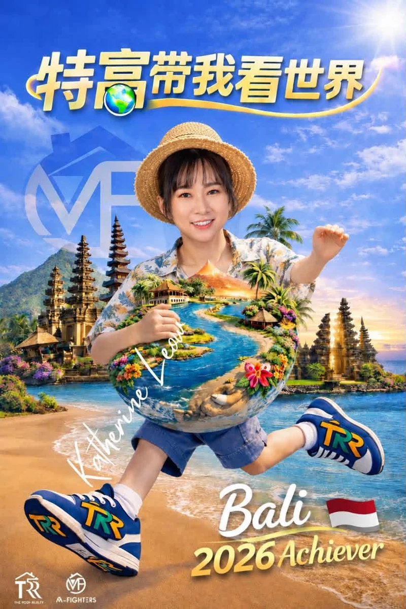 Katherine Leow featured on a Bali achiever travel poster